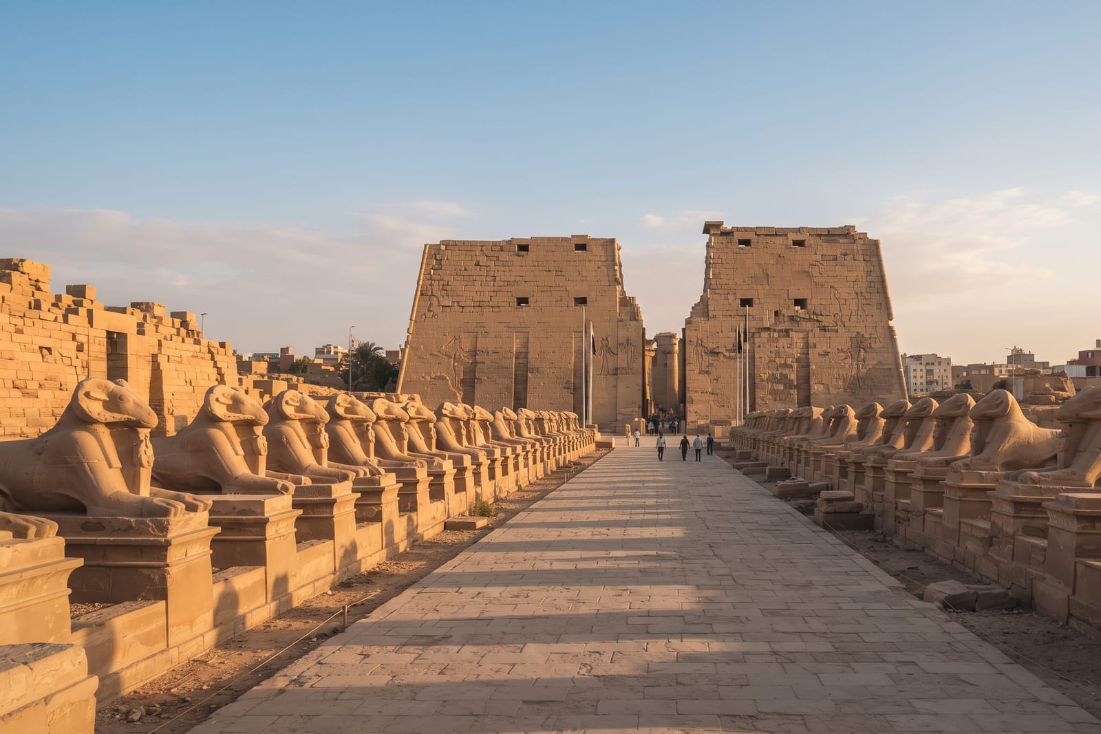 Colonnade de la grande salle hypostyle du temple de Karnak à Louxor
